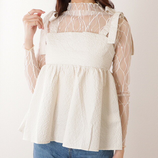 メロウ フリル プチハイネック シアー トップス 女性 レディース トップス 春 夏 秋 冬 シフォン チュ..