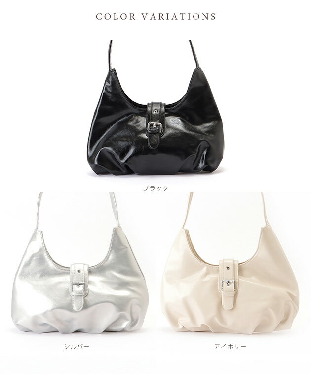 フェイクレザー ベルト付き ワンハンドル ショ...の紹介画像2