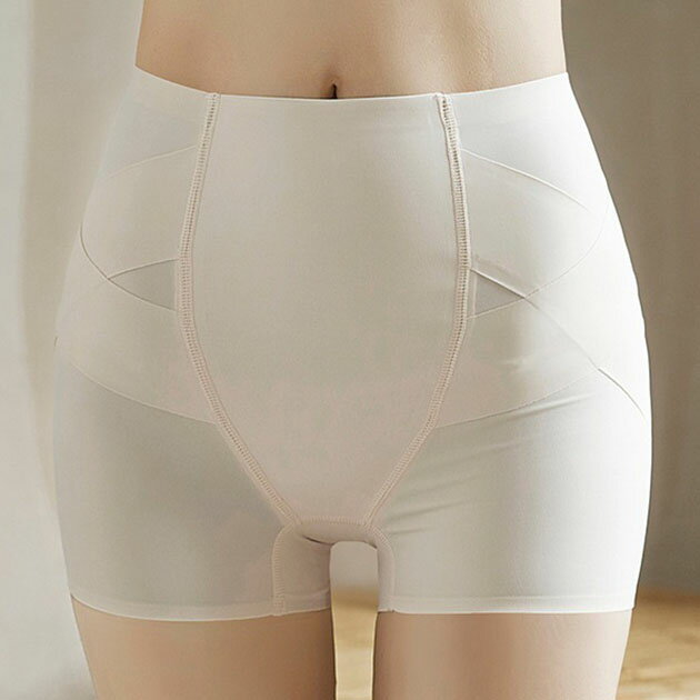 ミドル丈 ベーシック クロス ストレッチ ガードル ショーツ 女性 レディース 下着 肌着 インナー 通気性 シアー 快適 ムレない ボディライン お腹カバー ...