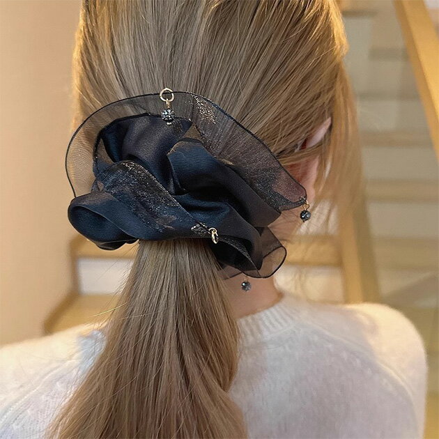 楽天市場】シュシュ オーガンジー（ヘアクリップ｜ヘアアクセサリー