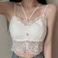 総レース フロントボタン ビスチェ風 ノンワイヤー ブラジャー 女性 レディース 下着 肌着 インナー キャミソール 春 夏 秋 冬 上品 フェミニン 華やか ロマンチック セクシー 透け感 シアー 花柄 フラワー ボタニカル ゆったり 通気性 590円