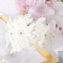 ビジュー付き フラワー レース ドレス カチューシャ 女性 レディース ヘッドドレス ティアラ 花冠 ヘアアクセサリー 花 結婚式 ウエディング 二次会 前撮り...