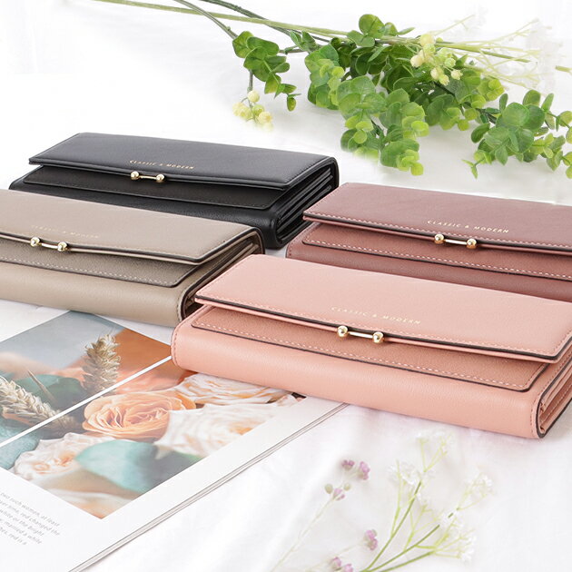 レザー調 バイカラー シンプル スクエア 長財布 女性 レディース ウォレット コインケース 小銭入れ ギフト クラッチバッグ 合皮 フェイクレザーマット 定番 ベーシック 小さめ 収納力 カードケース 大人 上品 ミニ シンプル ミニマル リッチ