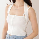 フロント ボタン コンパクト リブ ニット トップス 女性 レディース タンクトップ ノースリーブ キャミソール 春 夏 袖なし ベスト 重ね着 肌見せ ヘルシー テレコ 凹凸 ソフト インナー カジュアル アクティブ クロップド ショート フレンチ