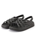 ツイスト メッシュ バックストラップ フラット サンダル 女性 レディース 靴 シューズ 春 夏 コンフォート ボリューム 厚底 グラディエーター 単色 無地 カジュアル アクティブ レジャー 安定感 デイリー