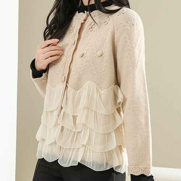 スカラップネックティアードフリルポ...