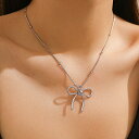 リボン モチーフ バラエティ デザイン ネックレス 女性 レディース 首飾り アクセサリー チョーカー メタリック チェーン パール 可愛い キュート ガーリー...