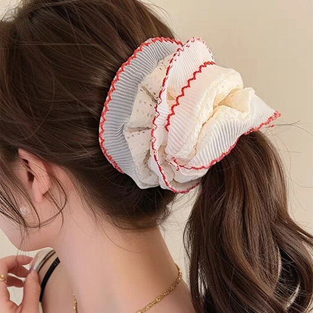 【2点セット】ボリューム ガーリー ビッグ シュシュ ヘアゴム 女性 レディース ヘアアクセサリー 春 夏 秋 冬 髪飾り 髪留め 大ぶり 大きい フェミニン かわいい ガーリー スイート キュート まとめ髪 アクセント ヘアアレンジ おでかけ デート