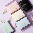 フラワー チャーム付き レザー調 三つ折り 財布 女性 レディース 財布 小銭入れ カードケース 合成皮革 ミニサイズ コンパクト 単色 無地 シンプル スマー...