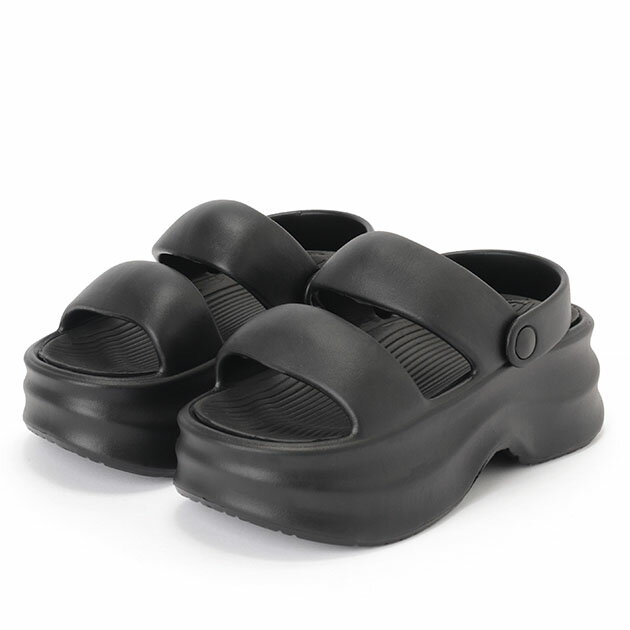 2WAY バックストラップ付き EVA 厚底 サンダル シューズ レディース 春 夏 秋 ぽってり ラウンドトゥ スリッパ ボリューム スタイルアップ 身長アップ スポーティー カジュアル ワンマイル 雨の日 おでかけ レジャー Y2K 韓国ファッション