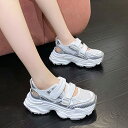 メッシュ ベルクロ 厚底 スニーカー サンダル シューズ レディース 夏 スポサン プラットフォーム 歩きやすい 脚長効果 身長アップ スタイルアップ カジュアル スポーティー ストリート トレンド おしゃれ おでかけ デート Y2K 韓国ファッション