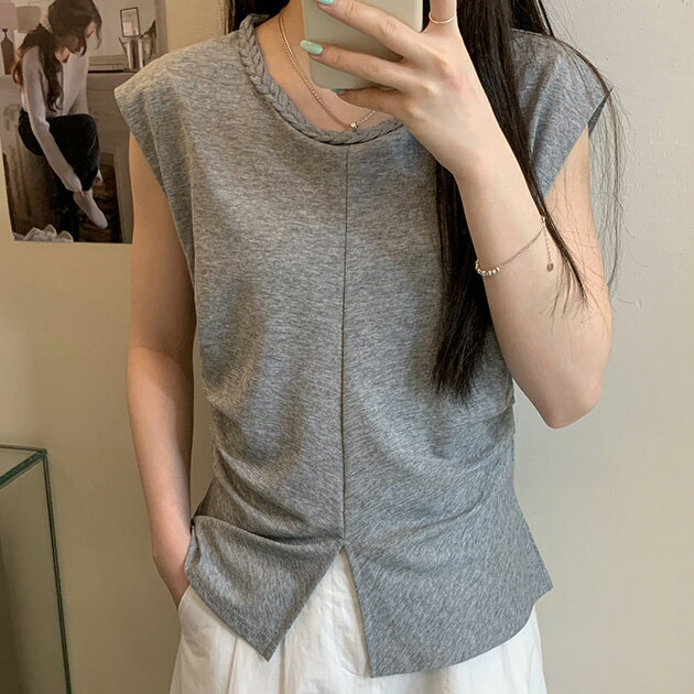 編み込みフロントスリットフレンチス...