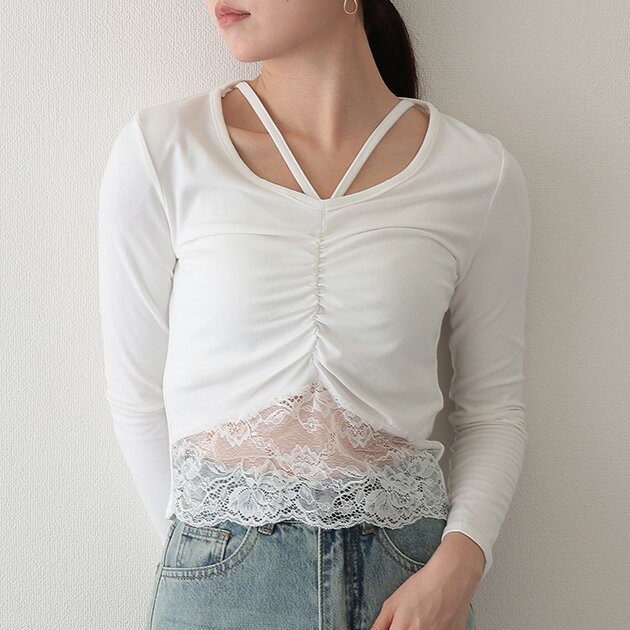 フロントギャザーレースVストラップ...