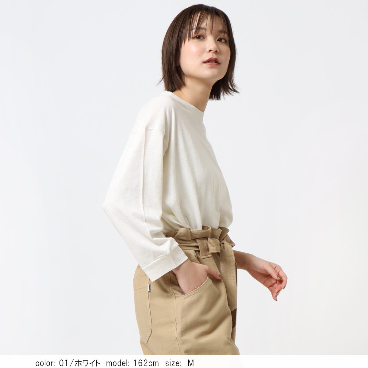【スーパーセール90%OFF】【公式】Cafetty カフェッティ リネン混8分袖ルーズプル...