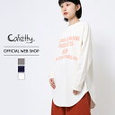 【2BUY 10%OFFクーポン対象 3/30〜4/5】【公式】【40%OFF】 Cafetty カフェッティ プリントロゴチュニック レディース Tシャツ ロンT 着まわし オールシーズン ネイビー アイボリー プリントT [SALE] [秋冬] CF6044 母の日 プレゼント その1