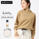 【公式】【30%OFF】【暖】 Cafetty カフェッティ プリントパーカー レディース 裏起毛 スウェット トレーナー あったかい 暖かい ストレッチ 黒 ...