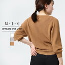 【公式】【50%OFF】M・J・G エムジジェ タック畦編み8分袖 レディース トップス ニット 半袖 七分袖 クルーネック オフホワイト 杢グレー シナモン ...