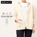 【公式】【40%OFF】M・J・G エムジジェ 裏毛 ジップパーカー レディース 無地パーカー 羽織 フーデット オールシーズン グレー ペールグリーン エクリ...