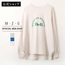【公式】【40%OFF】M・J・G エムジジェ プリントトレーナー レディース 裏毛 綿100% ラグランスリーブ スウェット エクリュ ブルー グレー M L...