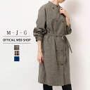 【公式】【30%OFF】【在庫限り】M・J・G エムジジェ コックコートワンピ レディース グレンチェック タータンチェック ネイビー ライトコート 羽織り ワンピース AW 秋 冬 [SALE] GMT716 母の日 プレゼント