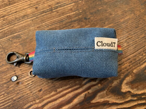 Cloud7 Doggy-Do-Bag Canvas Blueウンチ袋バッグNON GMO,OK compost自然分解有機バイオプラ15袋1ロール付属Organic Bio Poop Bags