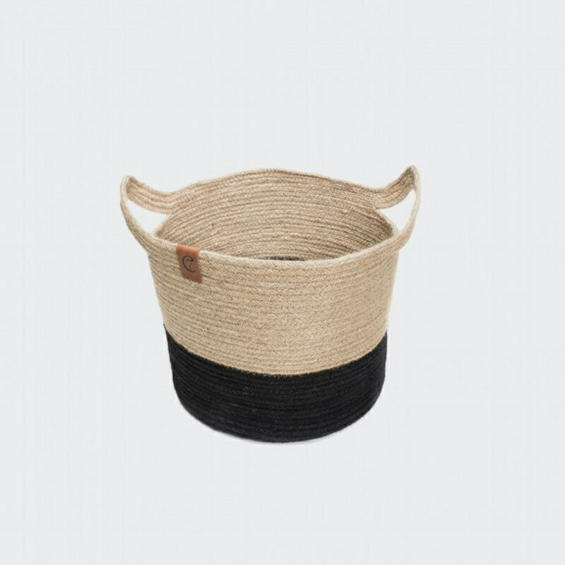 Storage Basket Jute Natural/Black ドイツ製 収納バスケット Lサイズジュート(黄麻)製バスケット【二酸化炭素吸収】【自然分解素材】【サスティナブル商品】【12時までの御注文で即日発送】【おかげさまで信頼の20周年】