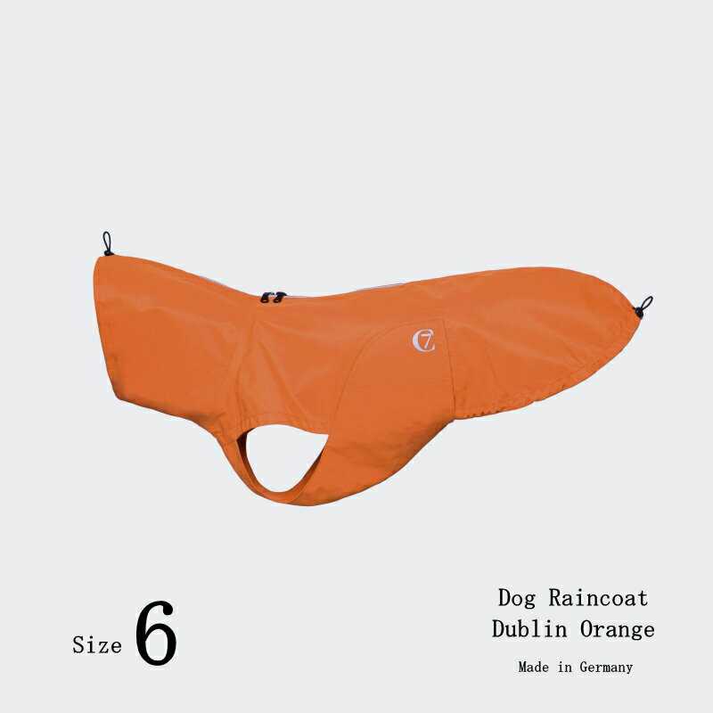 Dog Raincoat Dublin 犬用レインコート ダブリン Size 6 Orange オレンジ 犬 レインコート 撥水 Cloud7 クラウド7 【数量限定！送料無料！】【ドイツ製最新技術リサイクル素材】