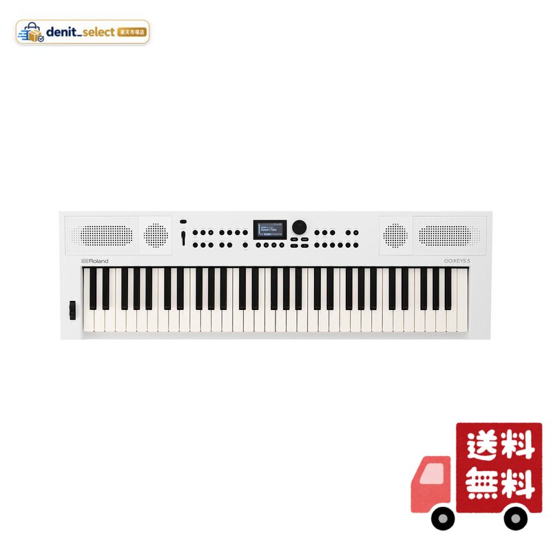 Roland ローランド 電子キーボード GOKEYS5-WH 61鍵盤 Bluetooth対応 スピーカー内蔵 マイク入力対応 自動伴奏 アプリ 録音 リミックス 自動伴奏 弾き語り WH ホワイト