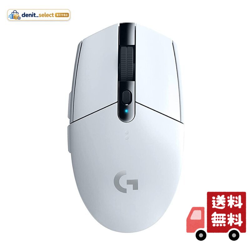 Logicool G ゲーミングマウス G304 LIGHTSPEED ワイヤレス ゲーミング マウス G304rWH 軽量 99g HERO 12Kセンサー 6個プログラムボタン 250時間連続使用可能 ホワイト PC windows mac 国内正規