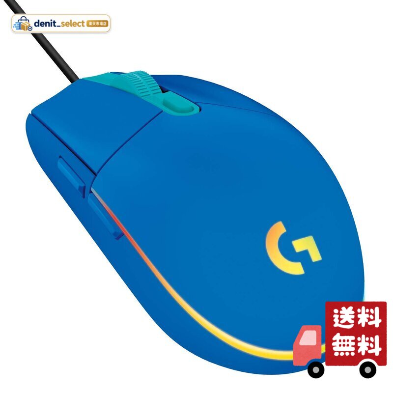Logicool G ゲーミングマウス G203 有線 ゲーミング マウス USB 接続 G203-BL 軽量 85g LIGHTSYNC RGB 6個プログラムボタン ブルー PC windows mac 国内正規品 【 ファイナルファンタジー XIV