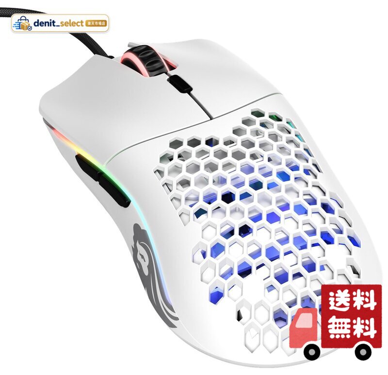 Glorious グロリアス モデルo ゲーミングマウス 白 有線 マウス 軽量 ゲーム用 RGB 6個プログラムボタン USB 白 マウス 国内正規品 (58g)