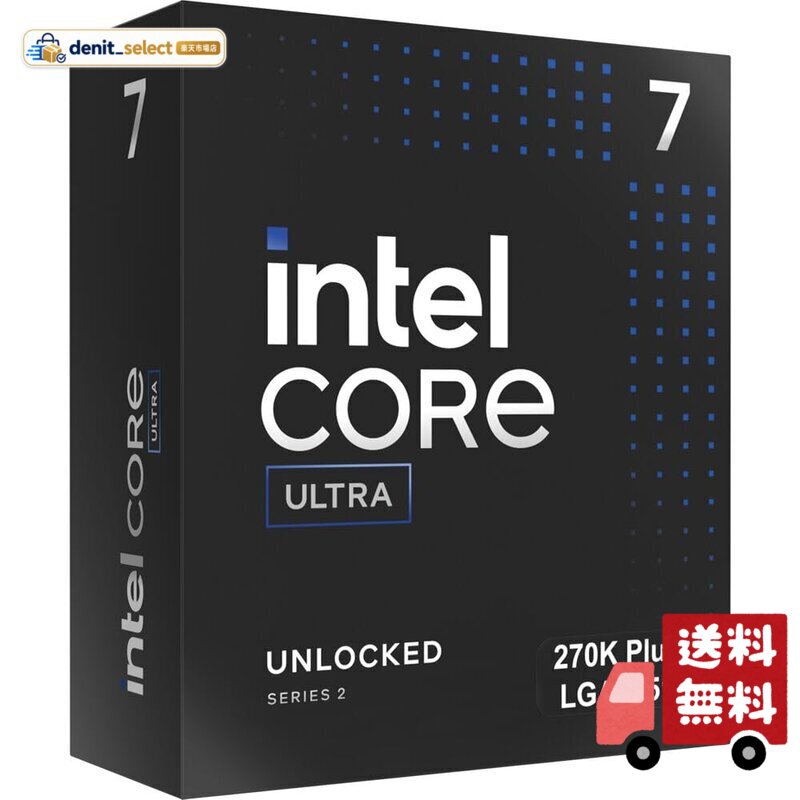 Intel(R) CoreTM Ultra 7 プロセッサー 270K Plus 24コア (8 Pコア + 16 Eコア) 最大5.5 GHz