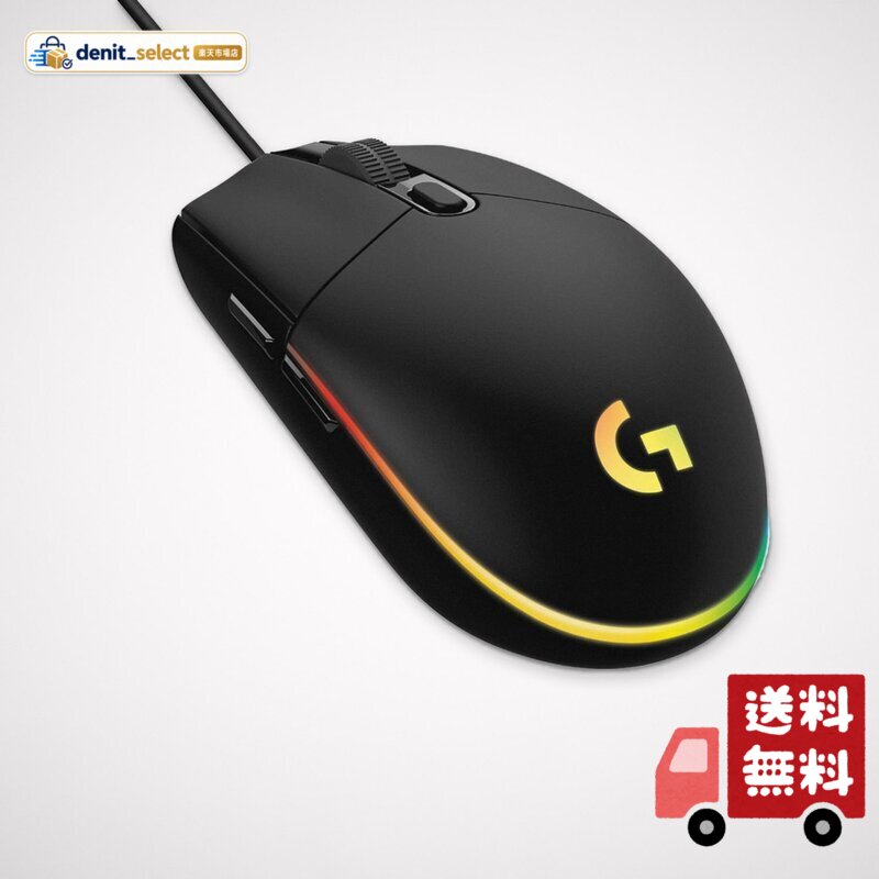 Logicool G ゲーミングマウス G203 有線 ゲーミング マウス USB 接続 G203-BK 軽量 85g LIGHTSYNC RGB 6個プログラムボタン ブラック PC windows mac 国内正規品 【 ファイナルファンタジー XI