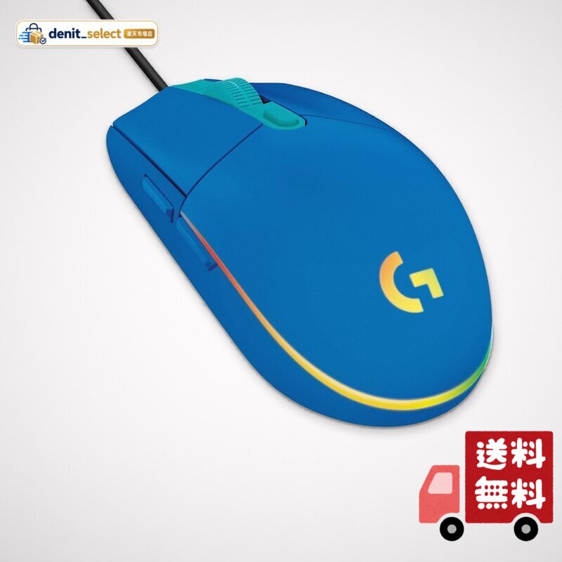 Logicool G ゲーミングマウス G203 有線 ゲーミング マウス USB 接続 G203-BL 軽量 85g LIGHTSYNC RGB 6個プログラムボタン ブルー PC windows mac 国内正規品 【 ファイナルファンタジー XIV