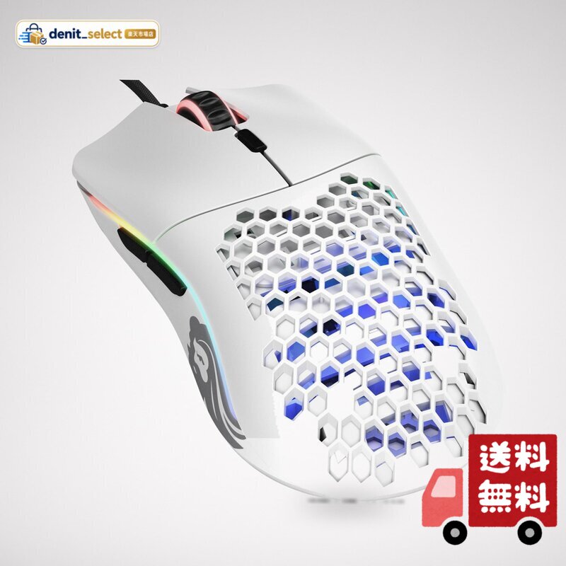 Glorious グロリアス モデルo ゲーミング マウス ホワイト RGB 6個プログラムボタン USB 有線 軽量マウス 国内正規品 (67g)