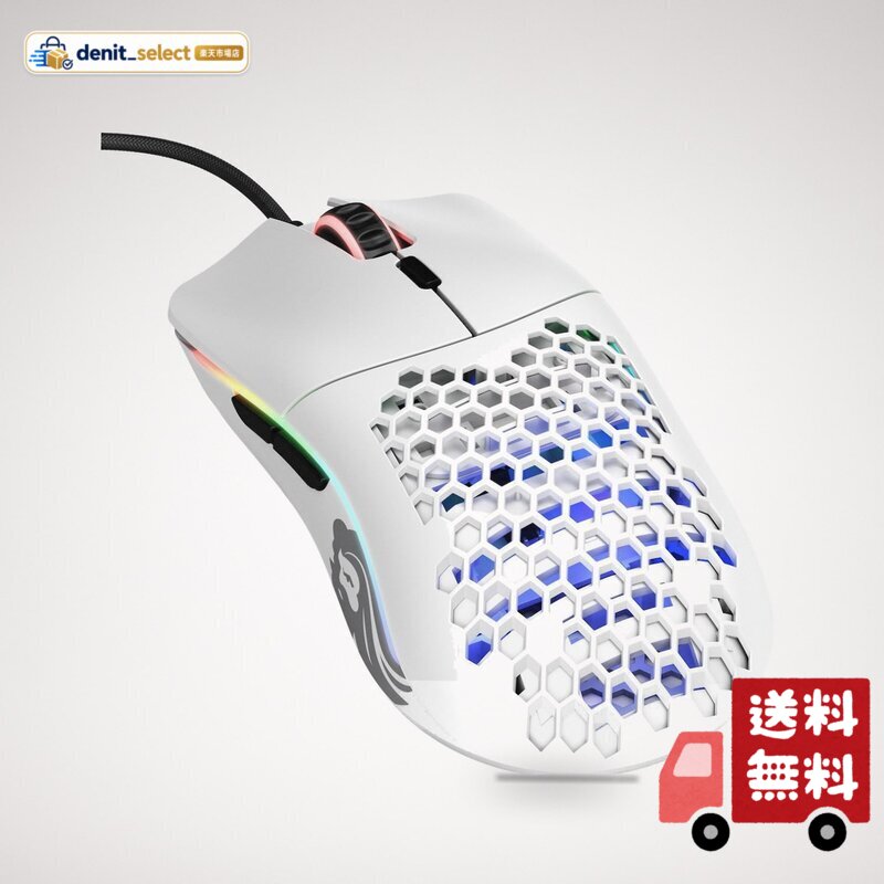 Glorious グロリアス モデルo ゲーミングマウス 白 有線 マウス 軽量 ゲーム用 RGB 6個プログラムボタン USB 白 マウス 国内正規品 (58g)
