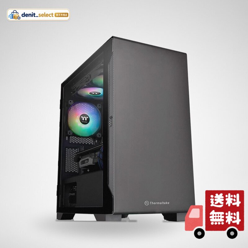Thermaltake S100 TG 強化ガラス ミニタワーPCケース スイングドアパネル採用 CA-1Q9-00S1WN-00 CS7885 ブラック