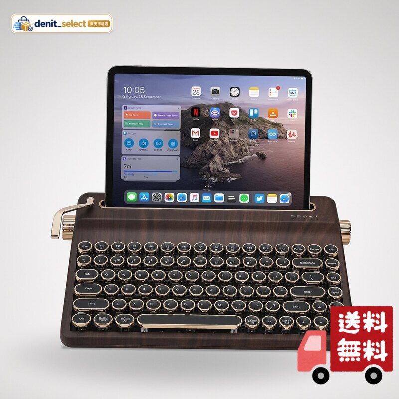 YUNZII QL75 タイプライターキーボード ワイヤレス レトロメカニカルキーボード ホットスワップ対応 パンクスタイルの丸型キーキャップ RGBバックライト QMK/VIAプログラマブル 2.4GHz/Type-C/BT5.0マルチデバイス接続 技