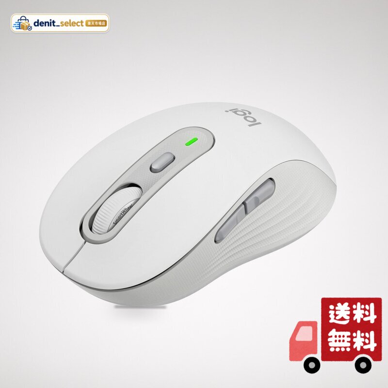 ロジクール ワイヤレスマウス 静音 無線 高速スクロール Signature M750MOW レギュラー オフホワイト M750 denitselect-10012814 denit_select楽天市場店 パッケージ画像