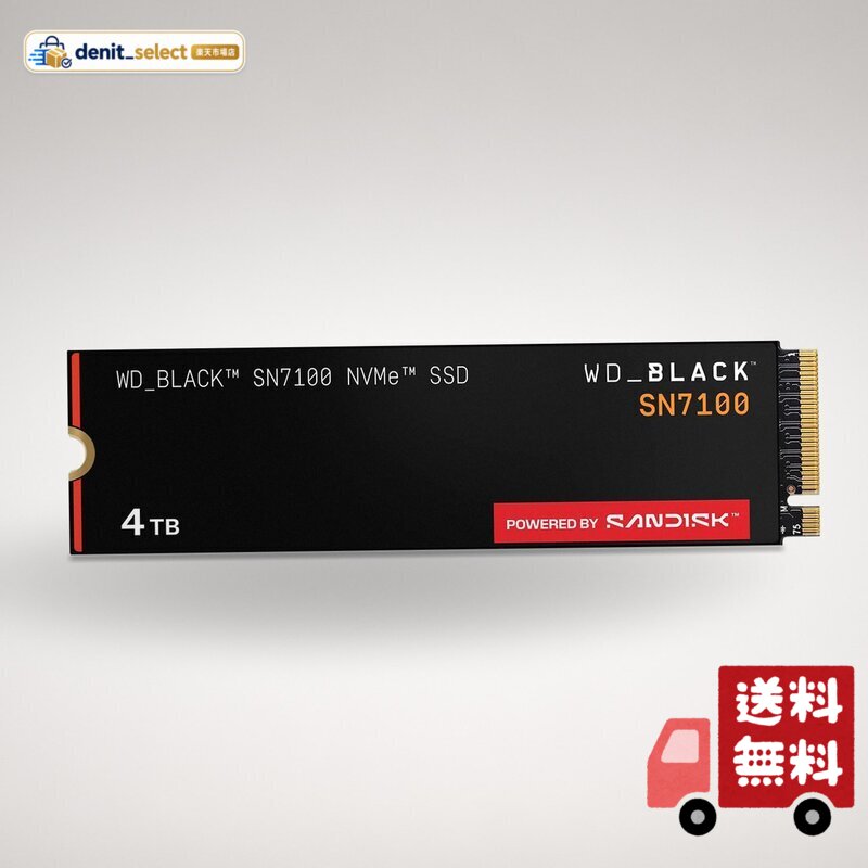 WD_BLACK 4TB SN7100 NVMe 内蔵ゲーミングSSD ソリッドステートドライブ - Gen4 PCIe M.2 2280 最大7,000MB/秒 - WDS400T4X0E