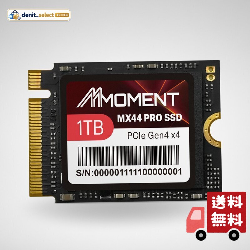 MMOMENT MX44 PRO 1TB M.2 2230 NVMe SSD PCIe Gen4 x4 / PCIe 4.0 内蔵SSD 最大読込 約5000MB/s・最大書込 約4700MB/s M.2 2230対応デバイス用 ストレージ拡張