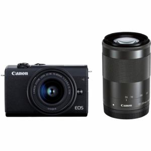 キャノン Canon ミラーレス一眼カメラ EOS M200・ダブルズームキット ブラック〈EOSM200BKWZK〉