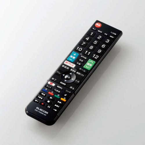 エレコム ELECOM テレビリモコン シャープ アクオス対応 設定不要ですぐ使える 見やすい文字サイズ 押しやすいボタン Netflix/YouTube対応 ブラック ERC-TV02BK-SH〈ERCTV02BKSH〉