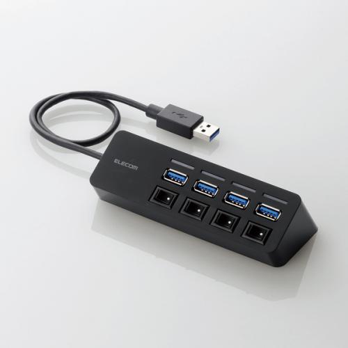 GR ELECOM USBHUB3.0 ʃXCb`t }Olbgt oXp[ 4|[g ubN U3H-S418BBKqU3HS418BBKr