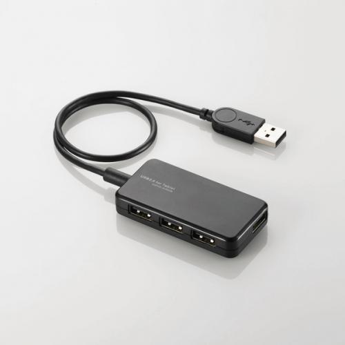 GR ELECOM USBHUB2.0 oXp[ ^ubg XCORlN^ 4|[g ubN U2HS-A402BBKqU2HSA402BBKr