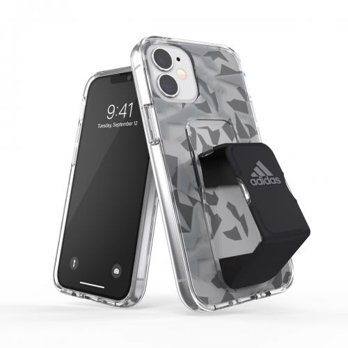 adidas アディダス iPhone 12 mini スマホケース Performance Clear Grip Case FW20 Grey/Black 42445EX7997〈42445EX7997〉