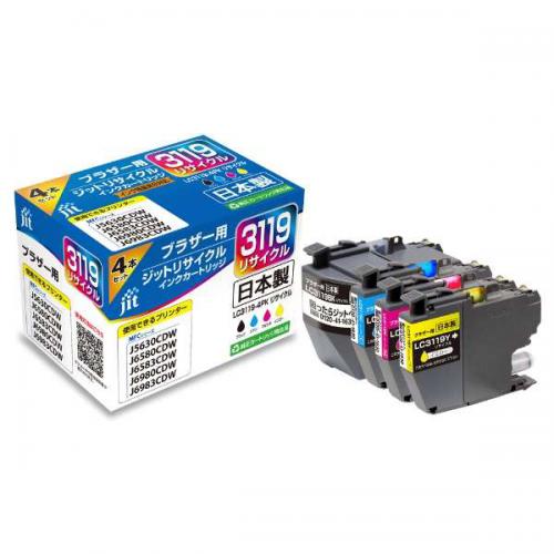 Rakuten - ジット JIT ブラザー LC3119-4PK対応 リサイクルインクカートリッジ 4色パック JIT-B31179P〈JITB31194P〉