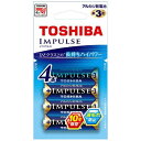 東芝 TOSHIBA アルカリ乾電池 単3形 インパルス 4本パック LR6H4EC〈LR6H4EC〉
