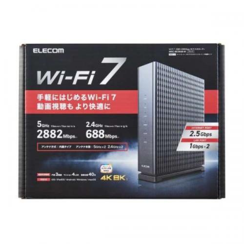 ���쥳�� ELECOM ̵��LAN�롼���� 2882+688Mbps Wi-Fi 7(be) IPv6�б� �֥�å� WRC-BE36QS-B��WRCBE36QSB��