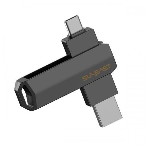 SUNEAST サンイースト 外付けSSD スティック型 1TB USB Type C/USB-A両対応 クロムブラック SE-PS0001T2LO1BF〈SEPS0001T2LO1BF〉